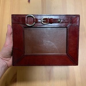Equestrian leather picture frame 4” x 6” opening